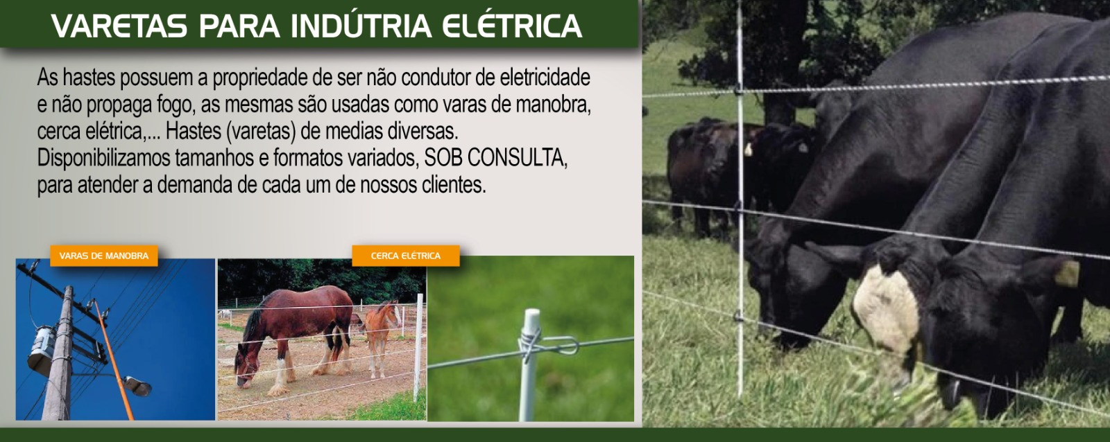 Hastes em fibra de vidro